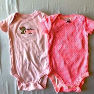 Just One You by Carters Girls Onesie (Set of 2)-Size 3 months